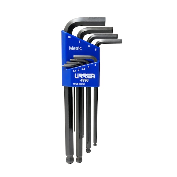 Heavy-duty metric ball-end L-type hex key set 9pc